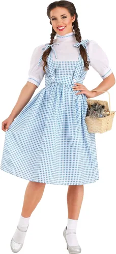 Miniatura 2 de Women's Kansas Girl Costume with Gingham Dress, Blouse, and Hair Ribbons - Classic Storybook Character Look