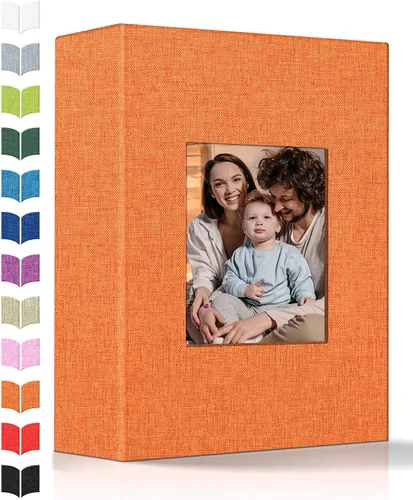 Miniatura 32 de Álbum de fotos Artfeel 4x6 con 300 bolsillos, álbumes de fotos deslizables, libro de memorias con cubierta de lino y ventana frontal, libro de fotos