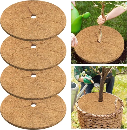 Miniatura 14 de Legigo 10 piezas Anillo de mantillo de fibra de coco Anillo protector de plantas para árboles, anillo de protección de árbol de coco natural de 9
