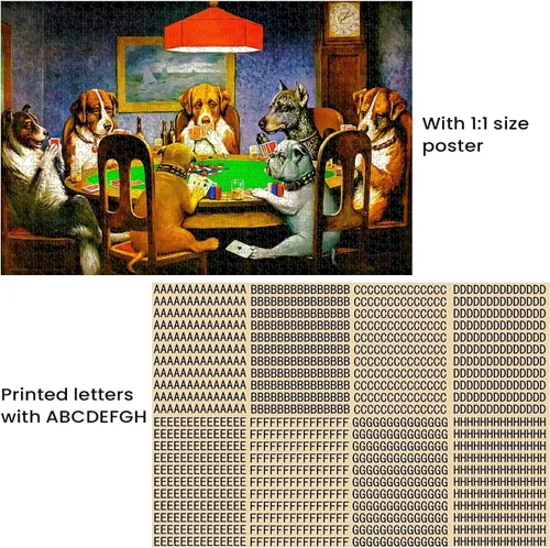 Miniatura 5 de Rompecabezas de 500 piezas para adultos, rompecabezas de madera de 500 piezas para adultos, rompecabezas de perros que juegan al póquer, Perros