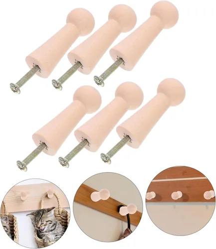 Miniatura 3 de EXCEART Perchas blancas para colgar la ropa, colgadores de pared, perchas de madera, perchas de pared para toallas, colgadores de pared para colgar
