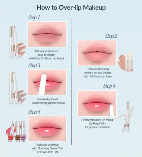 Miniatura 7 de Heart Percent Dote On Mood Lápiz labial delgado, define y rellena cremoso delineador de labios retráctil con sacapuntas integrado, #03. Beige avena