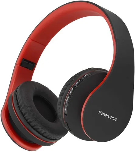 Miniatura 10 de PowerLocus - Audífonos inalámbricos Bluetooth para usar sobre las orejas, estéreo, plegables, con cable y micrófono incorporado para iPhone