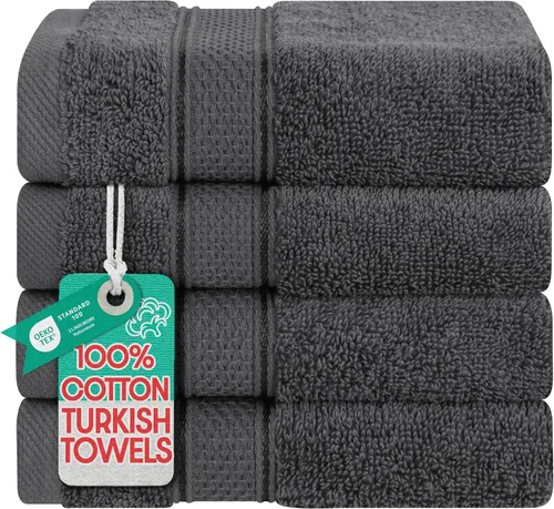 Miniatura 31 de American Soft Linen - Juego de toallas de mano Salem, 4 unidades de lujo de 600 GSM, 100 % algodón para baño, toallas de 13 x 13 pulgadas de mano