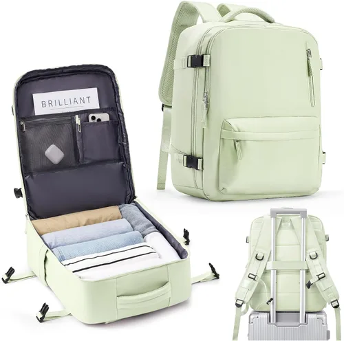 Miniatura 16 de VECAVE Mochila de mano para mujer, mochila de viaje grande aprobada por vuelo, impermeable de 14 pulgadas, mochila para laptop de negocios, mochila