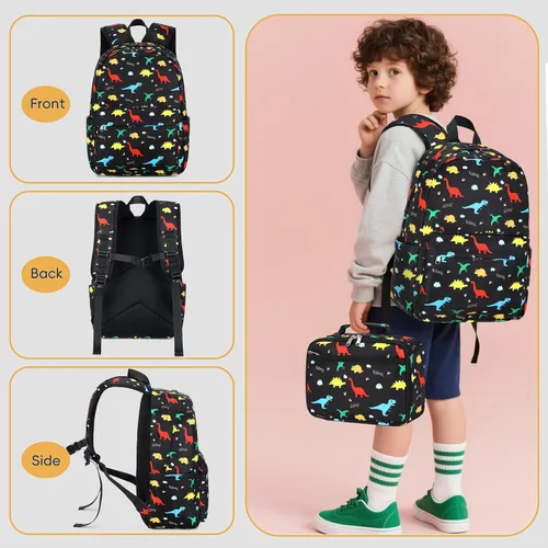 Miniatura 70 de CAMTOP - Conjunto de mochila y lonchera con estampados divertidos para niños de preescolar y primaria), Y0058-2