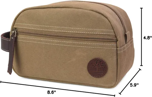 Miniatura 5 de Timberland Men's Toiletry Bag Canvas Travel Kit Organizer Caqui