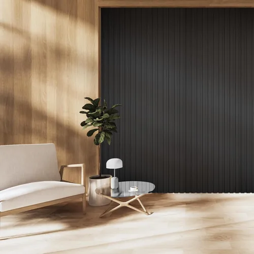 Miniatura 2 de OUZUGIE WPC Paneles de Pared de Lata Acústica, Paquete de 8 Paneles de Pared 3D de 96 x 6 Pulgadas para Decoración de Paredes Interiores, Sala