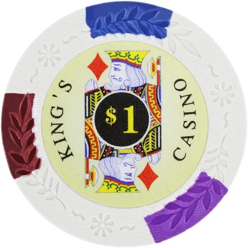 Miniatura 10 de Brybelly King's Casino Premium - Fichas de póquer de 0.49 oz, compuesto de arcilla pesada – Paquete de 50 Rojo ($5 Red)