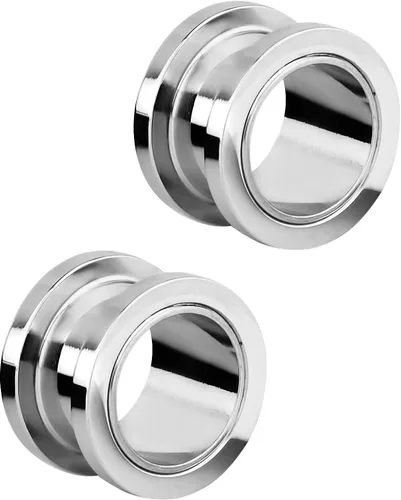 Miniatura 2 de Aretes expansores de oreja a rosca, de acero inoxidable, de 0.04" a 0.63", se venden por par.