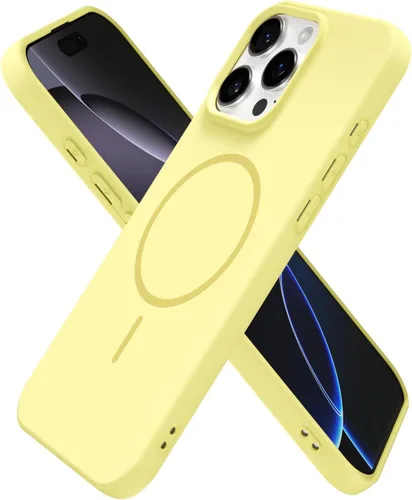 Miniatura 127 de oakxco Funda de silicona Mag Safe para iPhone 17 Pro Max, funda magnética delgada y fina compatible con carga inalámbrica MagSafe, bonita funda Negro