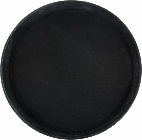 Winco - Bandeja redonda fácil de sostener, 11 pulgadas, negro mediano