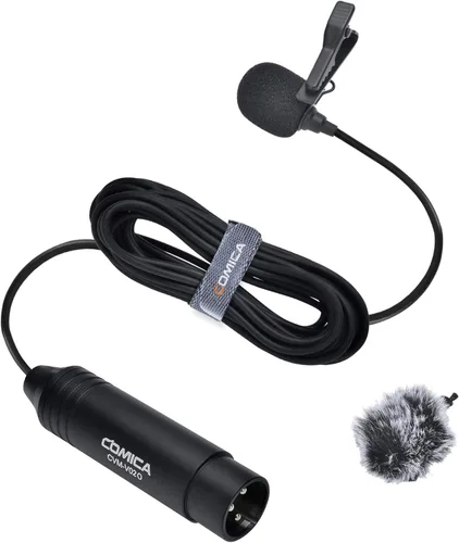 Miniatura 8 de comica XLR - Micrófono de condensador Lavalier, CVM-V02O, micrófono de solapa omnidireccional, kit de entrevista de micrófono con clip