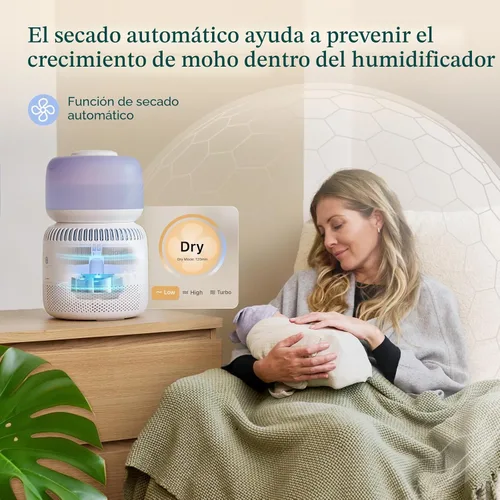 Miniatura 5 de LEVOIT Humidificadores evaporativos para dormitorio de bebé, filtros dobles de aire y agua, sensor separado, sin luz azul para luz nocturna de Blanco