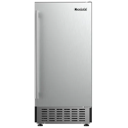 Coolski - Máquina de hielo de 130 libras/día, para debajo de la encimera, de acero inoxidable, independiente, con capacidad de almacenamiento de