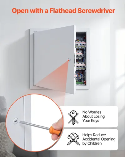 Miniatura 5 de VEVOR Panel de acceso para paneles de yeso, puerta de acceso de acero galvanizado de 13.3 x 13.3 pulgadas, panel de servicio con bisagras de fácil