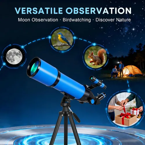 Miniatura 7 de Hawkko Telescopio para adultos y niños, apertura de 80 mm, telescopio de alta potencia de 600 mm para principiantes de astronomía - telescopios