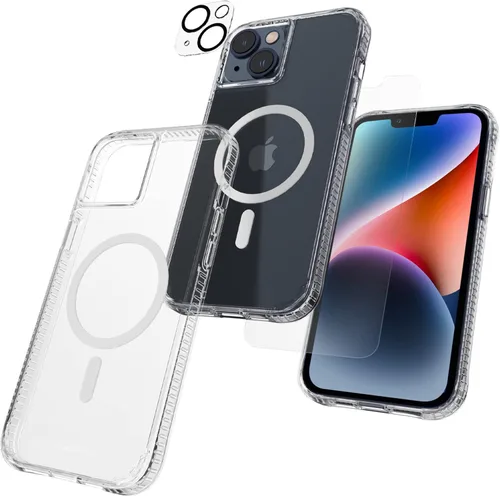 Miniatura 9 de Case-Mate Funda 3 en 1 para iPhone 14, vidrio templado y protector de lente, protección contra caídas de 15 pies, compatible con MagSafe y carga
