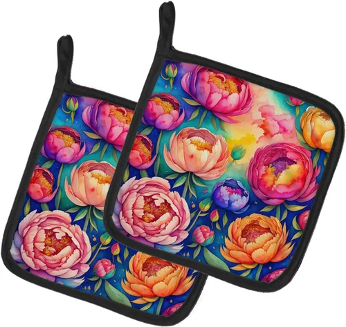 Miniatura 46 de Caroline's Treasures Juego de soportes para ollas de cocina coloridos de Asters, resistentes al calor, almohadillas calientes para cocinar, hornear
