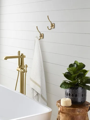 Miniatura 2 de Amerock H37002CZ Kinsale Gancho decorativo de pared de doble punta Gancho de bronce champán para abrigos, sombreros, mochilas, bolsas Ganchos