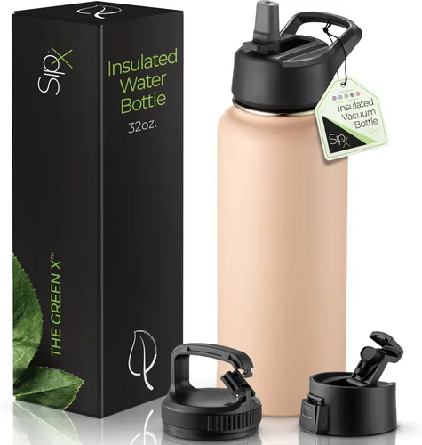 Miniatura 13 de SIPX™ Botella de Agua Aislada de 18 oz con 3 Tapas – Acero Inoxidable a Prueba de Fugas, Triple Aislamiento – Frío 24 Horas/Caliente 12 Horas