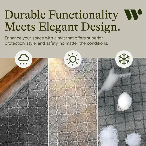 Miniatura 6 de Bungalow Flooring Waterhog - Tapete para puerta, 4 x 6 pies, fabricado en Estados Unidos, duradero y decorativo, antideslizante, interior/exterior