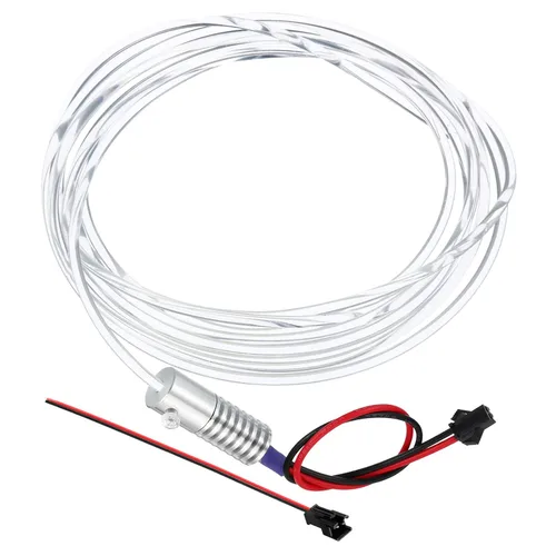 PATIKIL Kit de cable de fibra óptica de brillo lateral PMMA de 0.118 in, 9.8 ft, con iluminador LED de aluminio de 12 V, 1,5 W, fuente de luz de