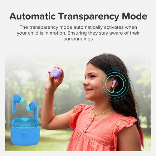 Miniatura 5 de myFirst Carebuds Auriculares para Niños - Auriculares Inalámbricos Bluetooth Verdaderos con Límite de Volumen de 85db, Micrófono, Estuche de Carga