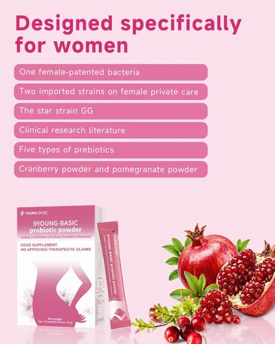 Miniatura 4 de Polvo probiótico para mujeres, más de 100 mil millones de UFC, probióticos en polvo de arándano para la salud vaginal/intestinal/digestiva/inmune
