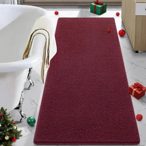 Miniatura 90 de LOCHAS Alfombra de Baño de Lujo Lanuda Tapete de Baño 24 x 17 Pulgadas, Alfombras de Baño Lavables Antideslizantes para Baño y Ducha, Alfombras
