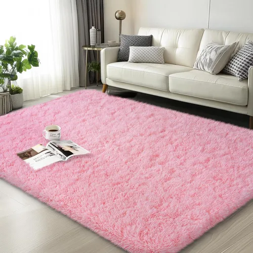 Miniatura 27 de Mugorn - Alfombra de 8 x 10 pies, alfombras grandes, esponjosas, suaves, peludas, antideslizantes, mullidas para interiores, color negro, 8 x 10 pies