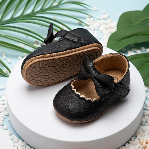 Miniatura 5 de Oamico Mary Jane - Zapatos planos de goma antideslizantes con lazo para niñas y bebés, zapatos de vestir de princesa para recién nacidos