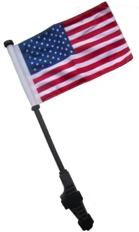 Bandera de carrito de golf de EE. UU. pequeña 6x9 con soporte de encendido y apagado SSP Flags EZ