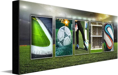 Personal-Prints - Arte de Nombre de Fútbol - Regalo Personalizado (montaje en bloque de 9.5 x 26 pulgadas)
