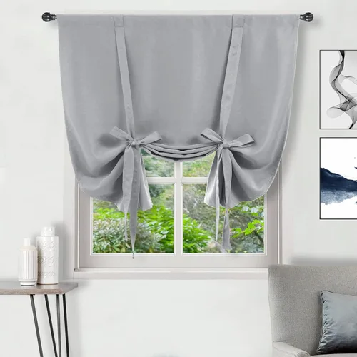 Miniatura 60 de DWCN Cortinas Opacas - Persiana Enrollable con Lazos para Ventana, Aislamiento Térmico, Oscurecimiento de Habitación, Cortinas con Bolsillo