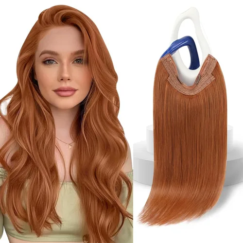 Miniatura 23 de Sunny Hair - Extensiones de cabello humano con banda invisible, color rubio platino (#60), 20 pulgadas