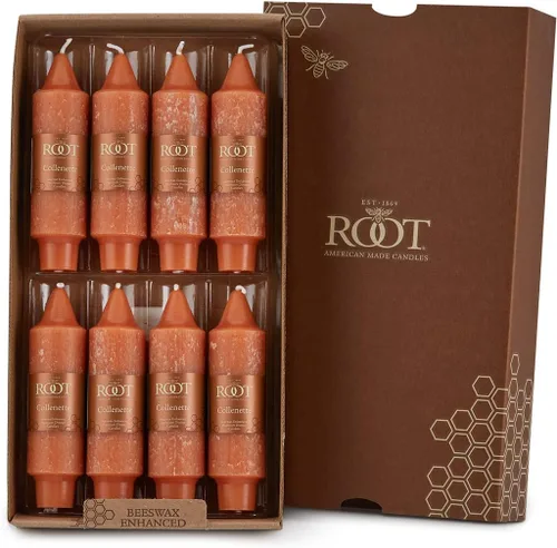 Miniatura 10 de Root Candles Juego de 4 velas sin perfume para cena, sin goteo, con cera de abeja mejorada, Timberline™ Collenette, en caja, de 7 pulgadas