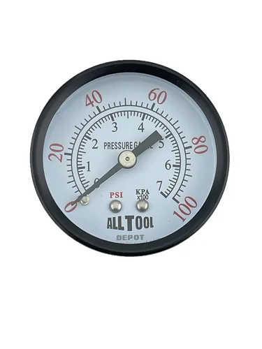 Miniatura 25 de Manómetro de presión de aire de 2" Montaje lateral inferior 1/4" NPT 2" Dial - 0 a 200 PSI