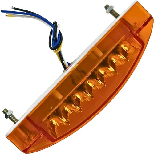 Miniatura 10 de All Star Truck Parts 10 luces de señalización lateral ámbar + 10 luces de señalización lateral rojas de 15.24 cm, 21 LED, rectangulares, 12V