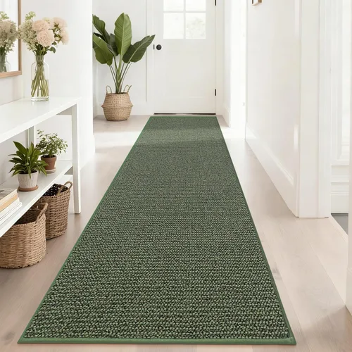 Miniatura 25 de BEQHAUSE Alfombra de Entrada de 20"x32" Tapete Interior para Puerta Antideslizante Lavable, Alfombras de Pasillo Absorbentes y Resistentes a Manchas