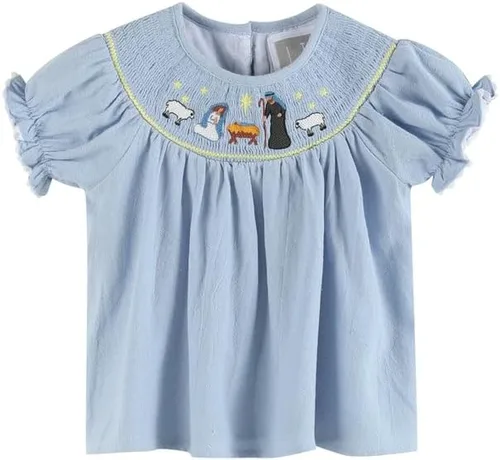 Miniatura 3 de Lil cactus Conjunto de 2 piezas de vestido de obispo fruncido de Navidad para bebés y niñas pequeñas