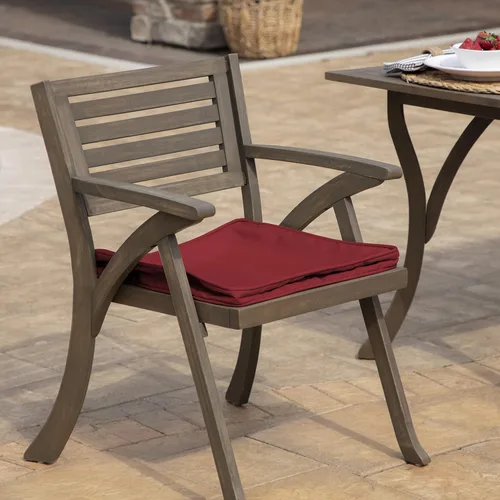 Miniatura 2 de Arden Selections ProFoam Performance Outdoor Seat Cushion 20 x 20, Onyx Black Cabana Stripe (Pack of 4)