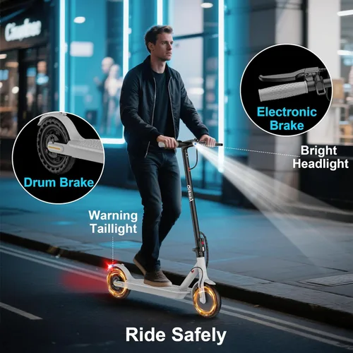 Miniatura 7 de Qlaway 10/8.5" E Scooter for Adults 19 MPH Sport Escooter 350W Motor, Electric Scooter 15-22 Miles Range, Bearing 265 LBS/APP Control