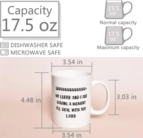Miniatura 2 de Bosmarlin Taza grande y divertida de regalo para los amantes del café, taza de gran humor para trabajadores de oficina, 17.5 onzas, apta