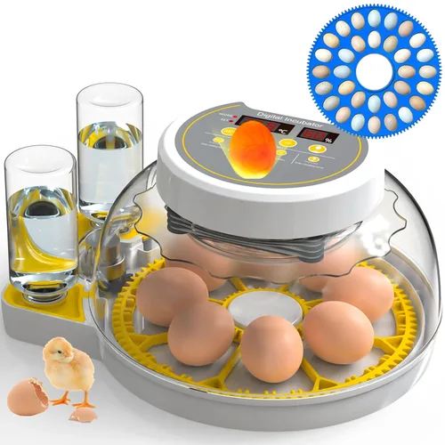 Incubadoras de huevos para incubar huevos, incubadora de huevos de pollo 8/30 con giro automático de huevos, control de temperatura y pantalla de