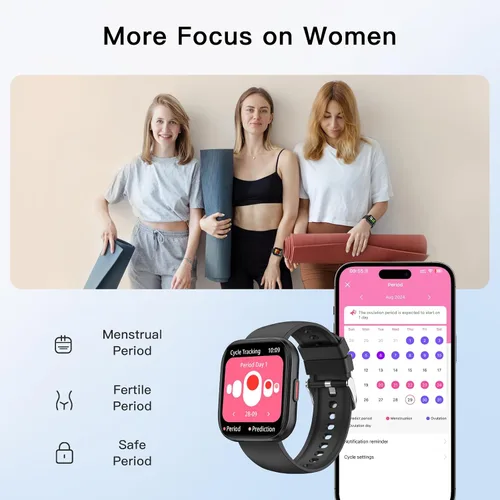 Miniatura 7 de Relojes inteligentes para hombres y mujeres, contestar/hacer llamadas, reloj de fitness de 1.85 pulgadas con más de 120 modos deportivos, frecuencia
