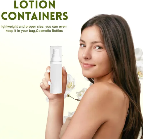 Miniatura 6 de 6 botellas vacías de espray de niebla fina de 1.0 fl oz/1 oz esmeriladas transparentes sin aire, botellas de spray de bomba cosmética recargables