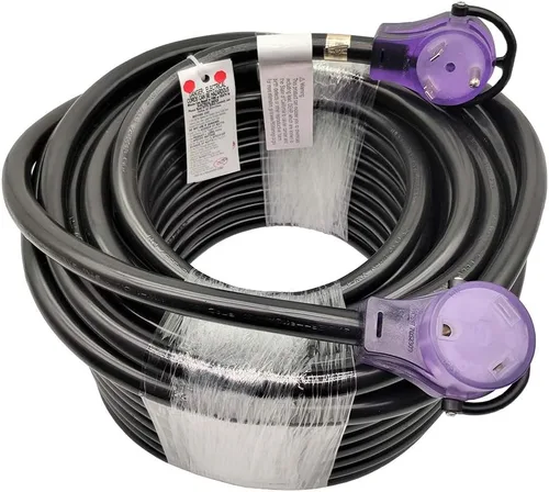 Parkworld Cable de extensión RV 30A NEMA TT-30 con asa, Camper 30amp TT-30P a TT-30R (100 pies)