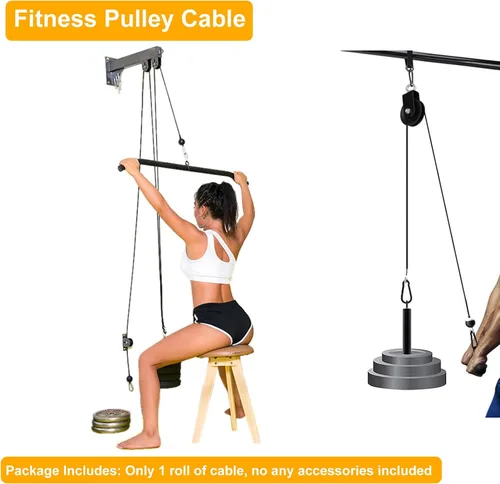 Miniatura 4 de Cable de polea de fitness de 32.8 pies/98.4 pies, accesorios de máquina de cable de repuesto para gimnasio en casa, reemplazo de cable de gimnasio