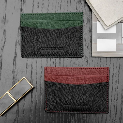 Miniatura 6 de COTRUNKAGE Cartera delgada de piel para tarjetas de crédito para mujer, Burgundy, Minimalista